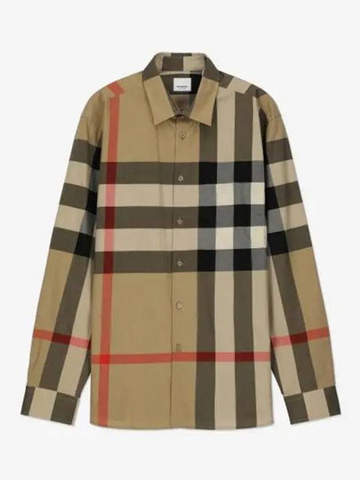 Check Cotton Long Sleeve Shirt Archive Beige - BURBERRY - BALAAN 2