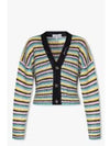 Logo V-neck Stripe Cardigan - GANNI - BALAAN 2