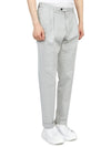 Men's Virgin Wool Straight Pants Grey - DRUMOHR - BALAAN 4