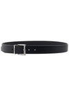 Reversible Saffiano Leather Belt Black - PRADA - BALAAN 6