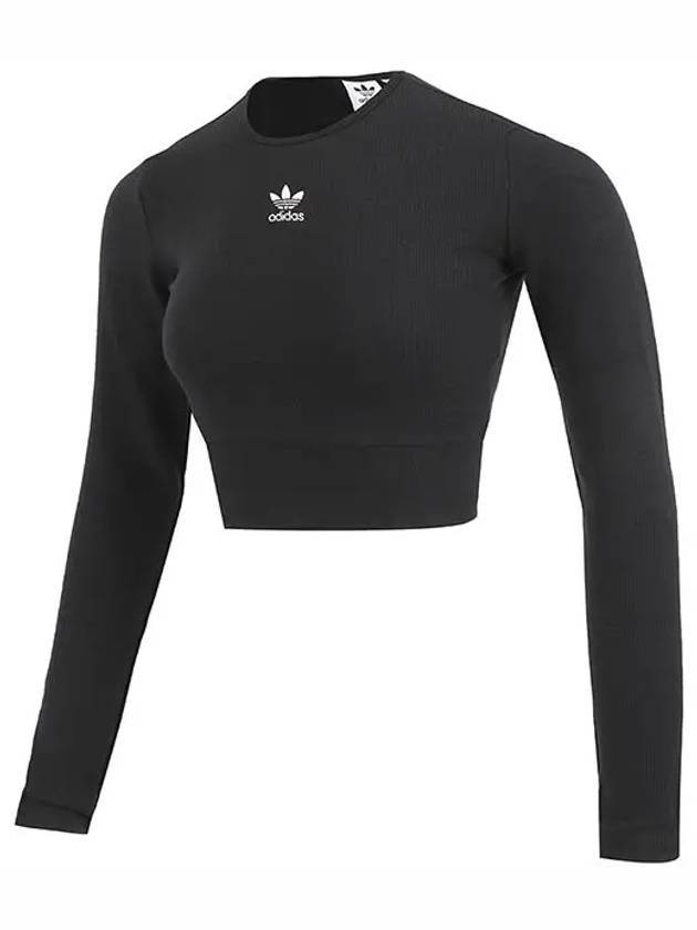 Original Essential Rib Long Sleeve T-Shirt Black - ADIDAS - BALAAN 1