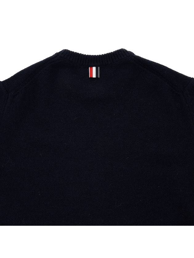 Donegal 4-Bar Striped Crew Neck Wool Knit Top Navy - THOM BROWNE - BALAAN 9