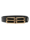 BB Signature 30 Buckle Leather Belt Black - BALENCIAGA - BALAAN 2