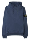 Men's Waffen Patch OLD Treatment Cotton Hoodie Blue - STONE ISLAND - BALAAN 11