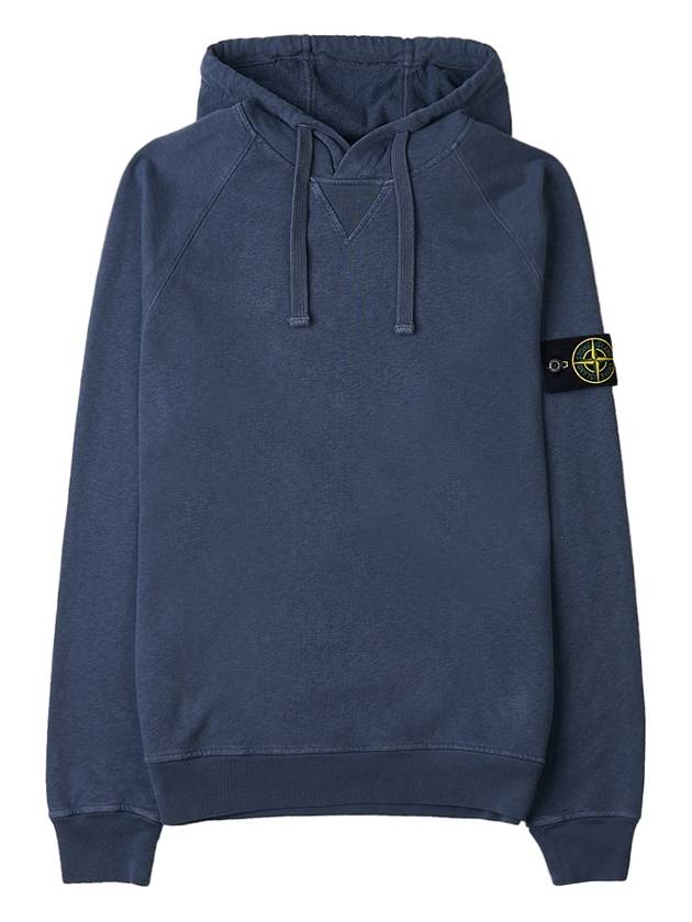 Men's Waffen Patch OLD Treatment Cotton Hoodie Blue - STONE ISLAND - BALAAN 11