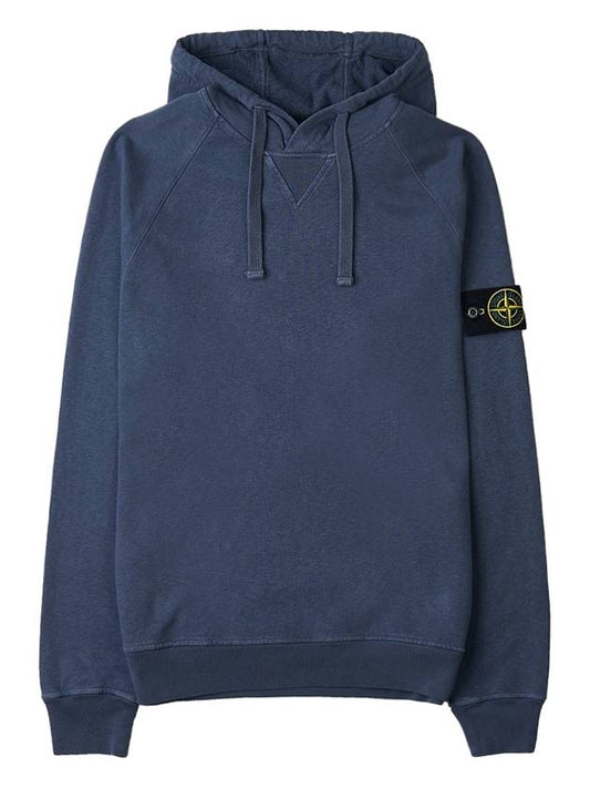 Men's Waffen Patch OLD Treatment Cotton Hoodie Blue - STONE ISLAND - BALAAN 2