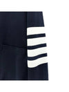 Milano Stitch 4 Bar Classic V Neck Fine Merino Wool Cardigan Navy - THOM BROWNE - BALAAN 5