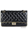 CH 2 55 Stige Medium Flap Bag Black Silver CH41BG205 - CHANEL - BALAAN 1