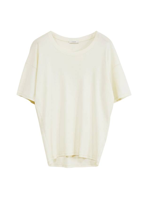 U-Neck Cotton Short Sleeve T-Shirt Ivory - LEMAIRE - BALAAN 1