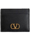 V Logo Signature Card Wallet Black - VALENTINO - BALAAN 3