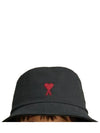 UHA246 AW0041 001 Heart Logo Patch Bucket Hat Black TJ - AMI - BALAAN 5