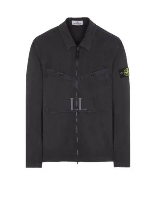 Wappen Patch Overshirt Zip Up Jacket Black - STONE ISLAND - BALAAN 2