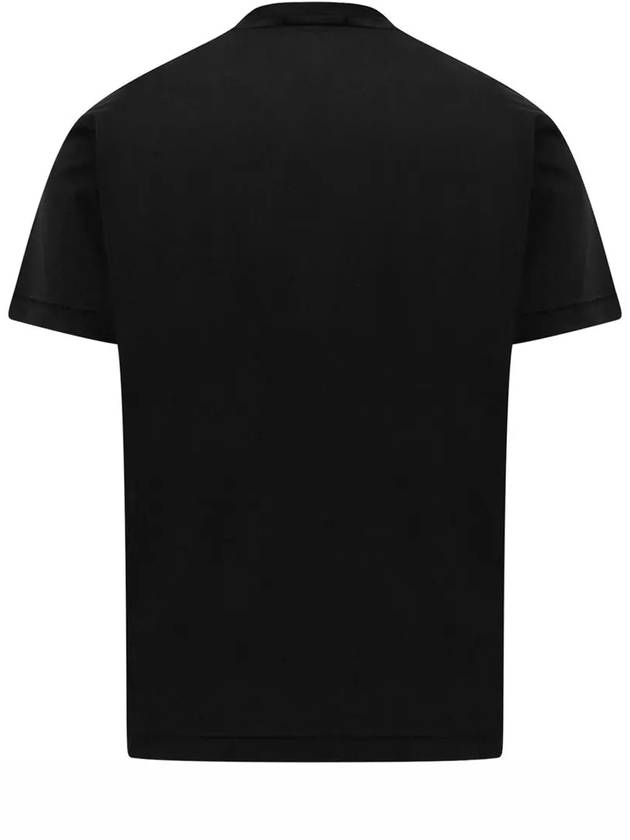 Slimfit Cotton Jersey Short Sleeve T-shirt Black - STONE ISLAND - BALAAN 4