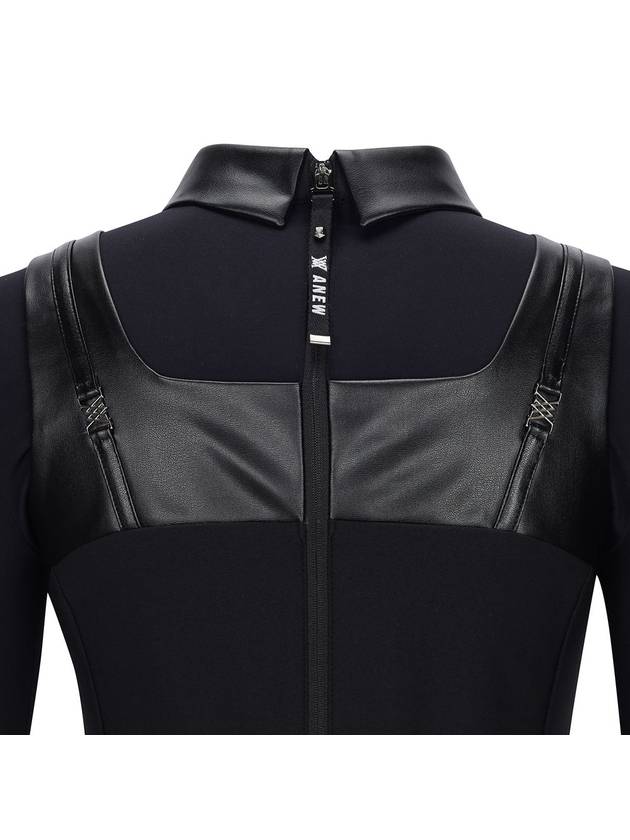 Official W LEATHER MIXED ONEPIECE BK - ANEWGOLF - BALAAN 7