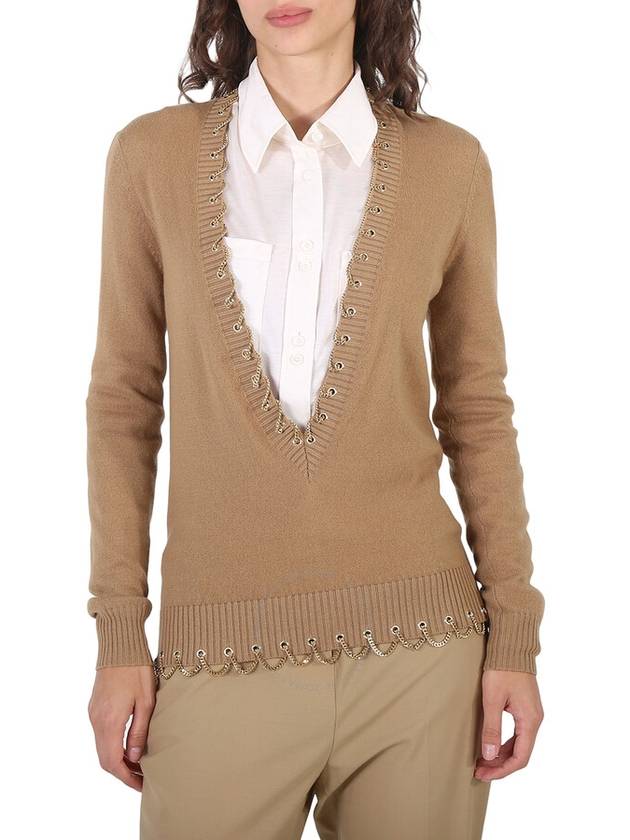 chain cashmere knit top - BURBERRY - BALAAN 2