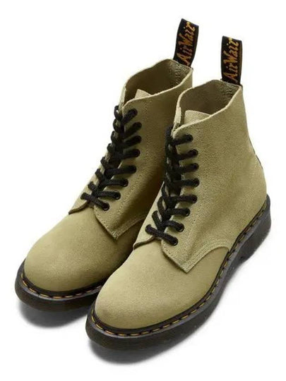 1460 Suede Lace Up Worker Boots Pale Olive - DR. MARTENS - BALAAN 2