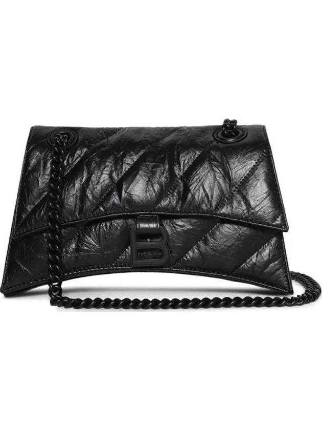 Crush Chain Strap Small Shoulder Bag Black - BALENCIAGA - BALAAN 2