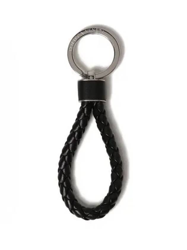 Intrecciato Leather Key Holder  Black - BOTTEGA VENETA - BALAAN 2