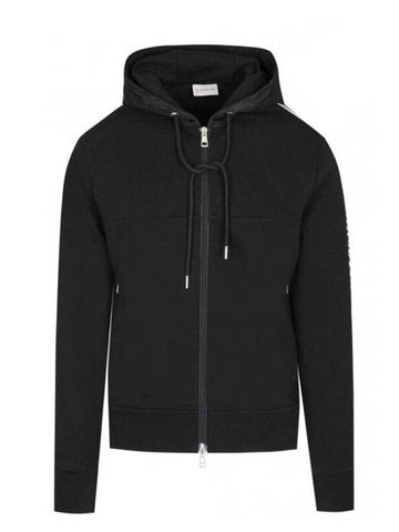 Sleeve logo hooded zip up black - MONCLER - BALAAN 1