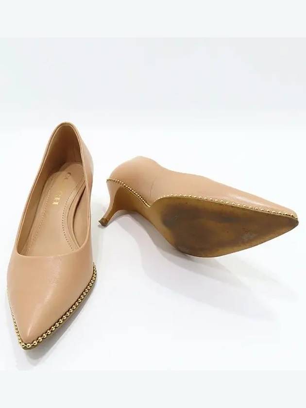 G5264 Light Pink Leather Jackie Women s Pumps Heel Shoes 36 5 Size 230MM - COACH - BALAAN 3