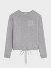 Triomphe Patch Wool Cashmere Crew Neck Sweater Grey - CELINE - BALAAN 2