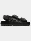 Logo Quilted Nappa Fur Sandals Black - PRADA - BALAAN 4