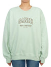 Logo Crew Neck Sweatshirt Aqua Form - GANNI - BALAAN 4