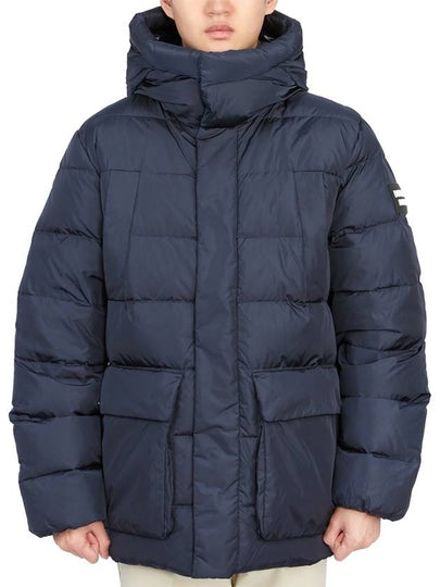 Men's Bixio Logo Hooded Quilted Padding Navy - DUVETICA - BALAAN 2