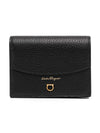 Small Logo Half Wallet Black - SALVATORE FERRAGAMO - BALAAN 1