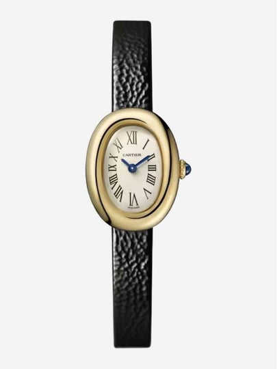 Baignoire Mini Quartz Calfskin Watch Black - CARTIER - BALAAN 2