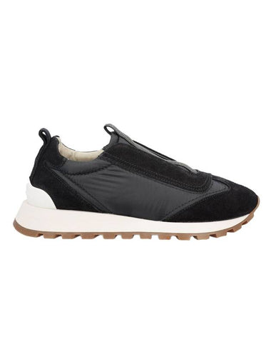 Suede Techno Runner Low Top Sneakers Black - BRUNELLO CUCINELLI - BALAAN 1