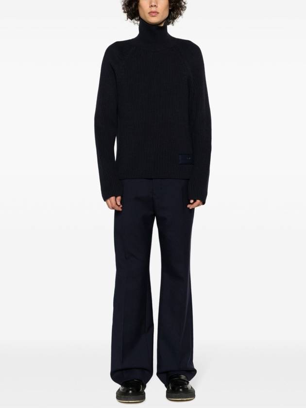 Logo Rib Turtleneck Navy - AMI - BALAAN 3