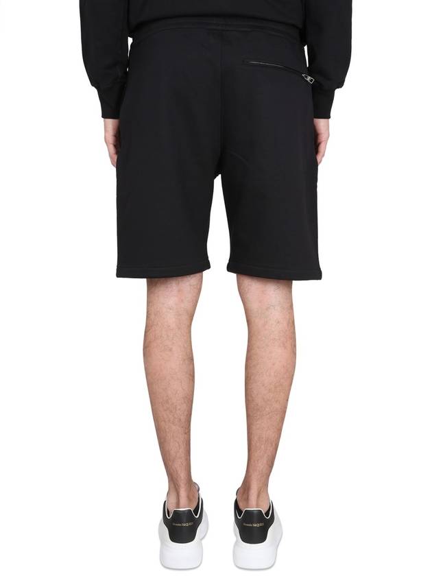 Men's White Graffiti Logo Shorts Black - ALEXANDER MCQUEEN - BALAAN 5