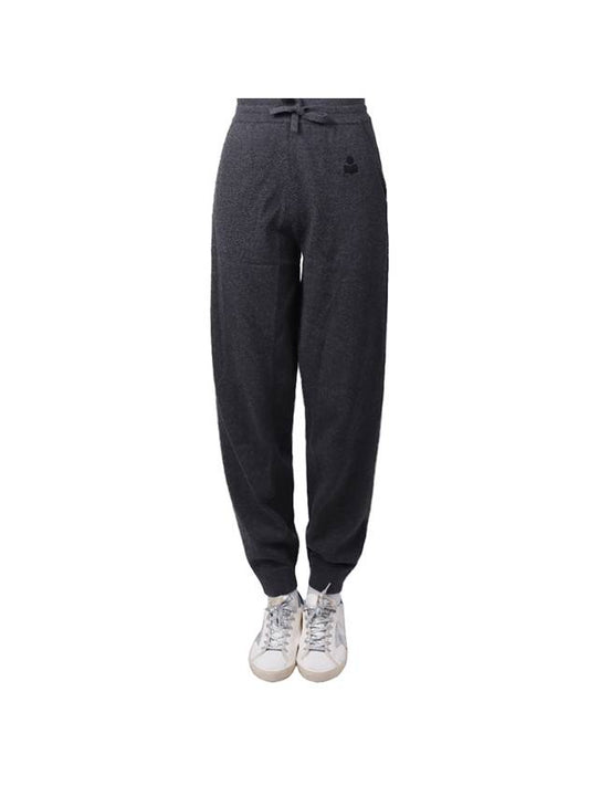 Kira Logo Track Pants Charcoal - ISABEL MARANT - BALAAN 1