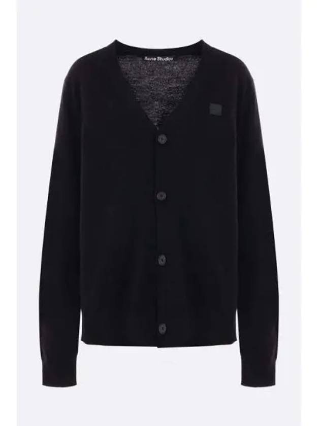 Keve Face Wool V-neck Cardigan Black - ACNE STUDIOS - BALAAN 2