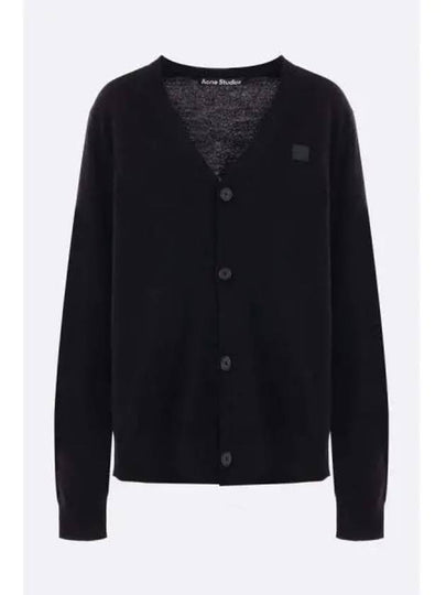 Keve Face Wool V-neck Cardigan Black - ACNE STUDIOS - BALAAN 2