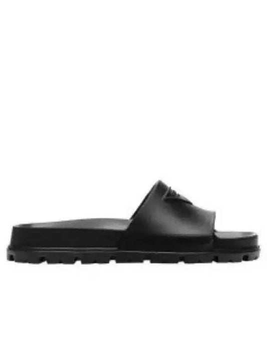 Triangle Logo Slippers Black - PRADA - BALAAN 2