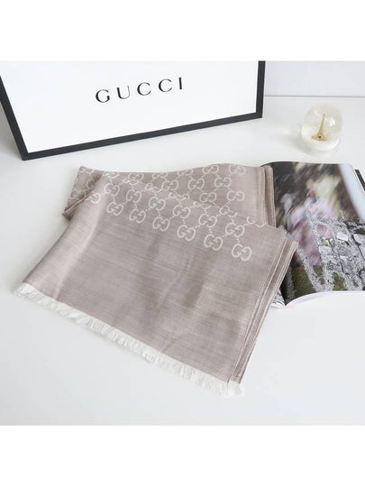 GG Jacquard Wool Silk Muffler Ivory - GUCCI - BALAAN 2