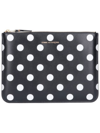 Polka Dot Logo Pouch Bag Black - COMME DES GARCONS WALLET - BALAAN 2