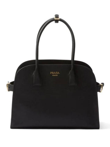 Medium Leather Tote Bag Black - PRADA - BALAAN 1