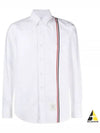 RWB Stripe Cotton Shirt White - THOM BROWNE - BALAAN 2