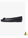 Vara Bow Metallic Leather Flats Black - SALVATORE FERRAGAMO - BALAAN 2