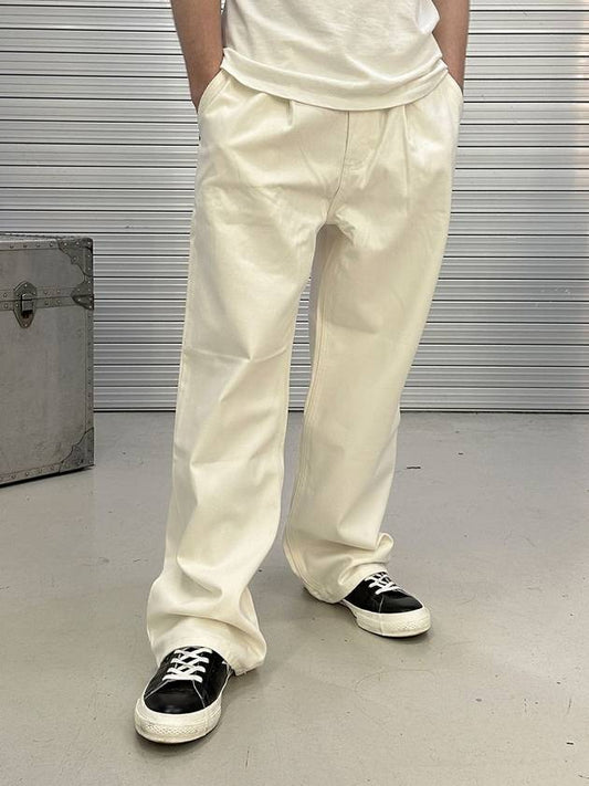 Pintuck Denim Wide Pants White - PEACEOFMIND - BALAAN 2