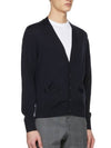 V-Neck Wool Cardigan Navy - TOM FORD - BALAAN 3