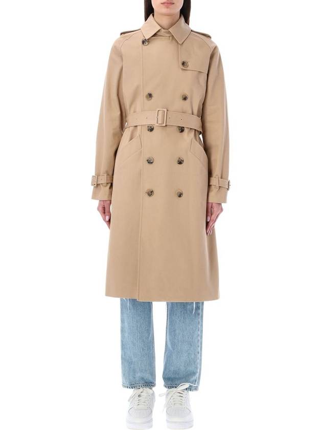 Greta Double Breasted Cotton Trench Coat Beige - A.P.C. - BALAAN 2