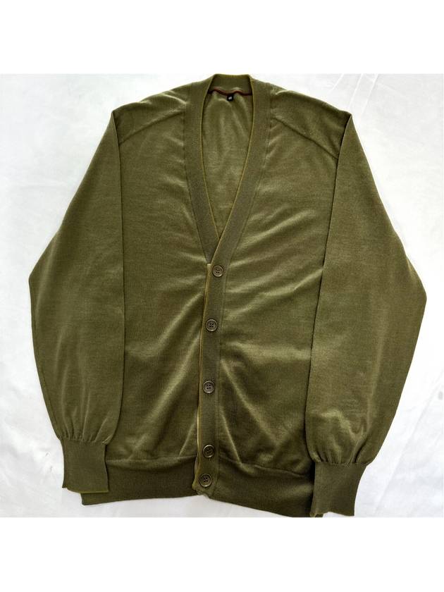 48 Men s Leather Point Silk Cashmere Cardigan Olive - LORO PIANA - BALAAN 4