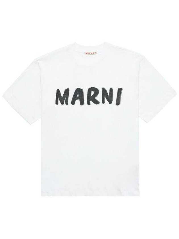 Logo Lettering Boxy Fit Short Sleeve T-Shirt White - MARNI - BALAAN 2