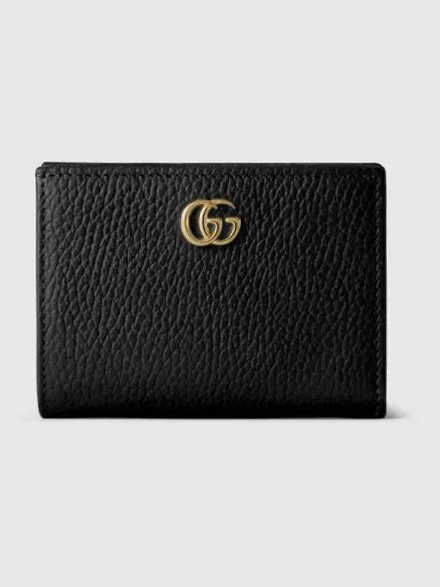 GG Marmont Leather Half Wallet Black - GUCCI - BALAAN 2