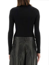 Stretch Ribbed Viscose Knit Top Black - MSGM - BALAAN 5