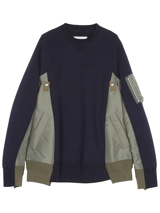 Sponge Sweatshirt Khaki Navy - SACAI - BALAAN 2